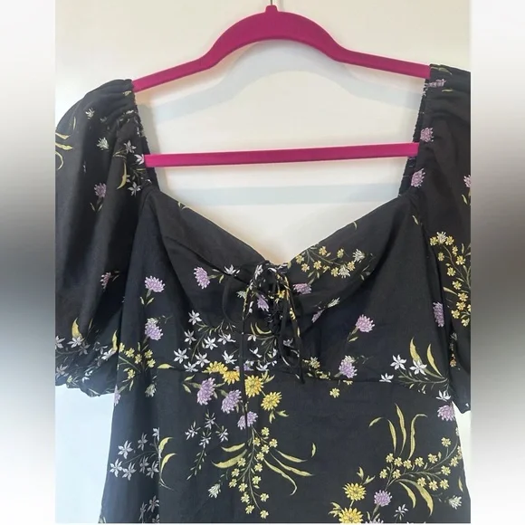 NWT Steve Madden Floral Black Dress Sz S - Picture 4 of 9